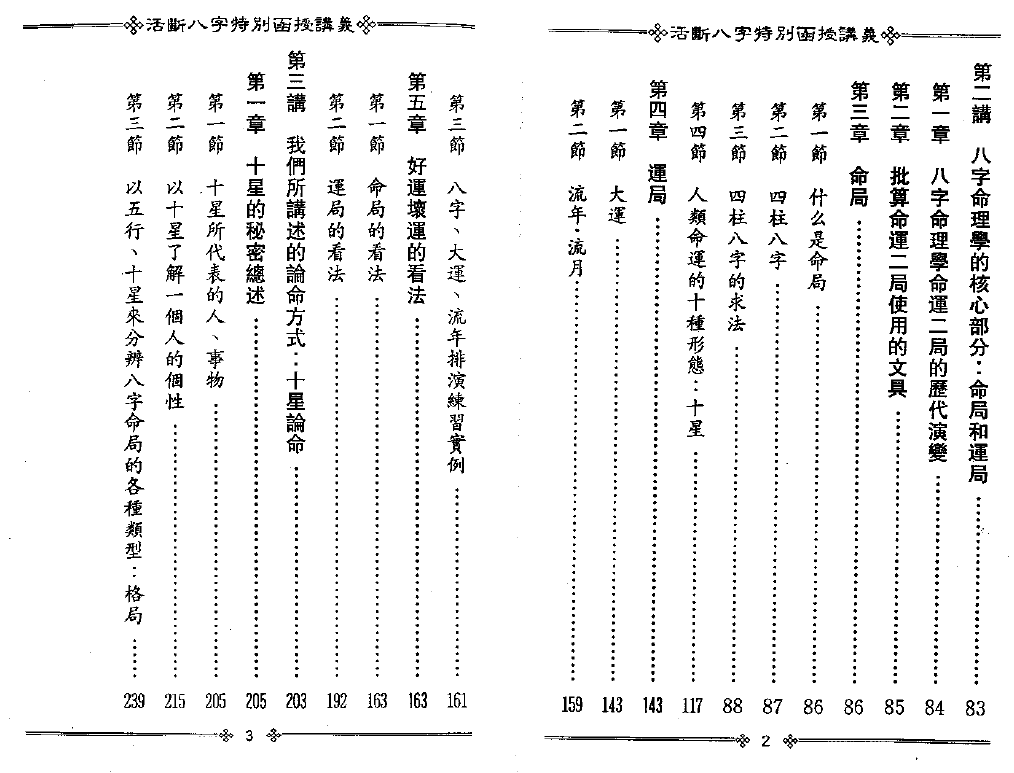 光莲居士- 八字活断特别函授讲义目录